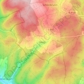 Haag topographic map, elevation, terrain