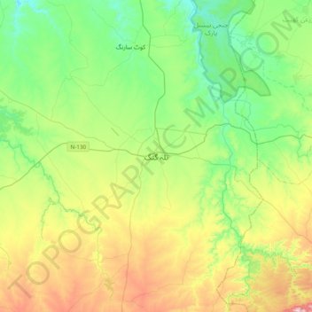 Talagang topographic map, elevation, terrain