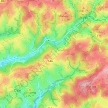 Holl topographic map, elevation, terrain