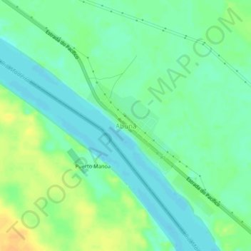 Abunã topographic map, elevation, terrain