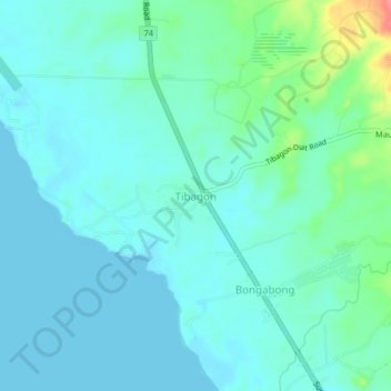 Tibagon topographic map, elevation, terrain