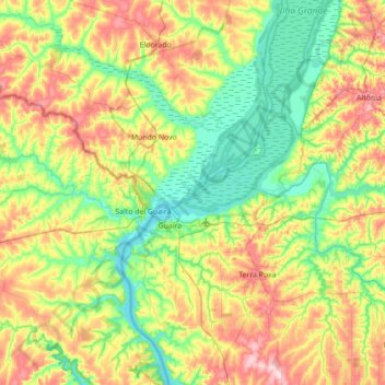 Gaivota topographic map, elevation, terrain