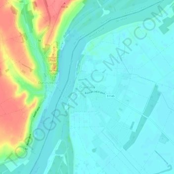 Dunafalva topographic map, elevation, terrain