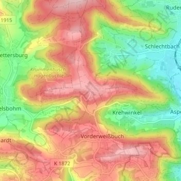 Necklinsberg topographic map, elevation, terrain