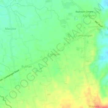 Cahigam topographic map, elevation, terrain