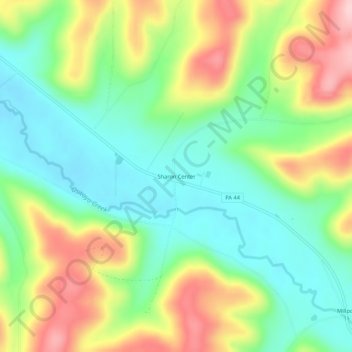 Sharon Center topographic map, elevation, terrain