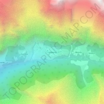 Langtang topographic map, elevation, terrain