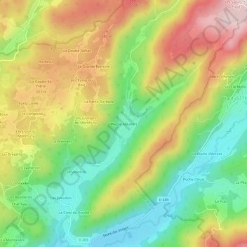 Magny Maubert topographic map, elevation, terrain