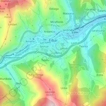 Egazelai topographic map, elevation, terrain