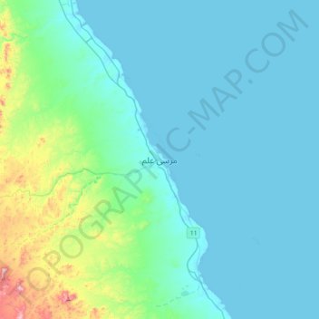 Marsa Alam topographic map, elevation, terrain