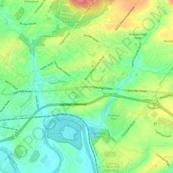 Sanatoga topographic map, elevation, terrain
