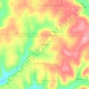 Windy City topographic map, elevation, terrain