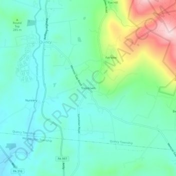 Tomstown topographic map, elevation, terrain