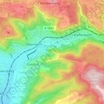 Waldenstein topographic map, elevation, terrain