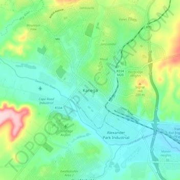 Kariega topographic map, elevation, terrain