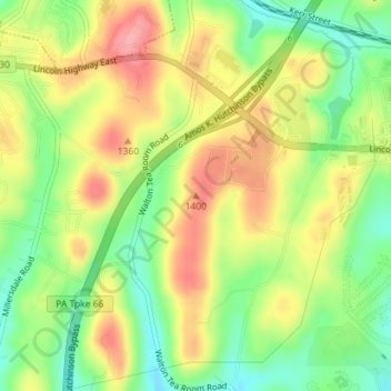 1400 topographic map, elevation, terrain