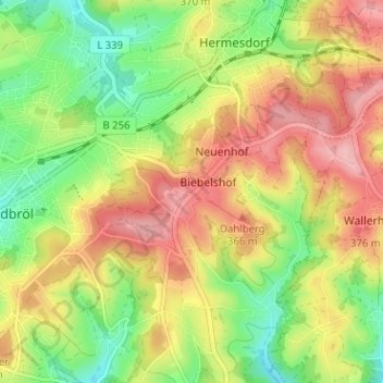 Escherhof topographic map, elevation, terrain