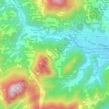 Casarotti topographic map, elevation, terrain