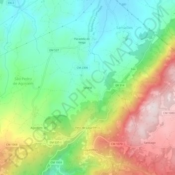 Sesmil topographic map, elevation, terrain
