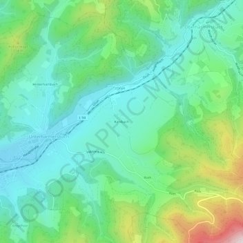 Kirnbach topographic map, elevation, terrain