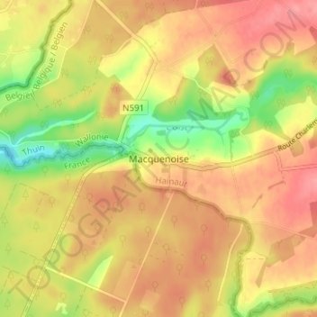 Macquenoise topographic map, elevation, terrain