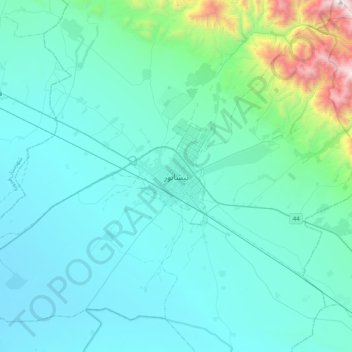 Neyshabur City topographic map, elevation, terrain