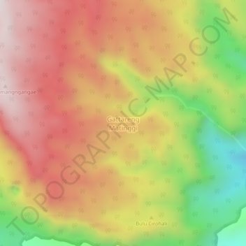 Gattareng Matinggi topographic map, elevation, terrain