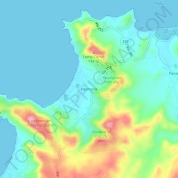 Hermosa topographic map, elevation, terrain