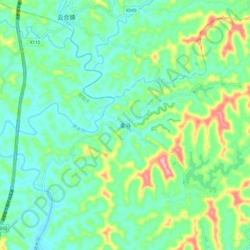 金马 topographic map, elevation, terrain