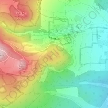 Silbersee topographic map, elevation, terrain