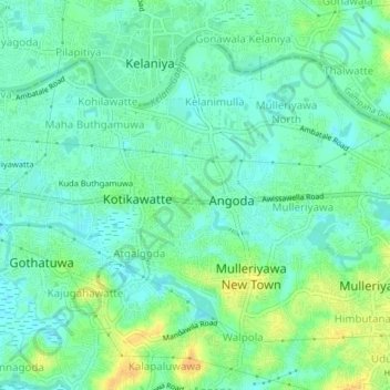 Belagama topographic map, elevation, terrain