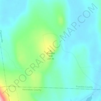 Gordon Hill topographic map, elevation, terrain