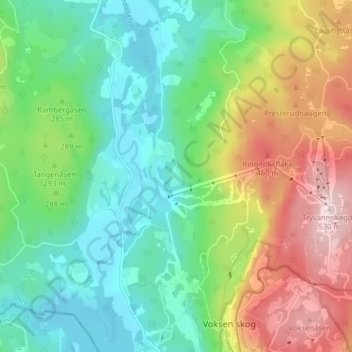 Bjelkerud topographic map, elevation, terrain