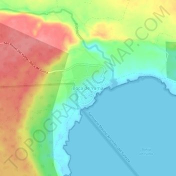 Boca de Yuma topographic map, elevation, terrain