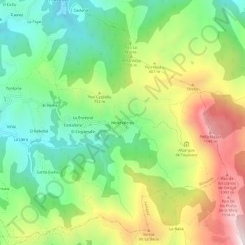 Melendreros topographic map, elevation, terrain