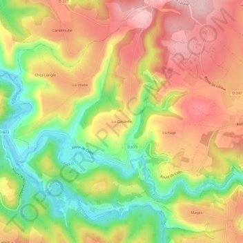 La Gardelle topographic map, elevation, terrain