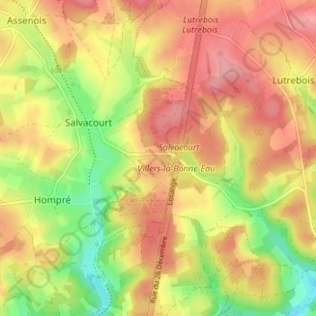 Losange topographic map, elevation, terrain