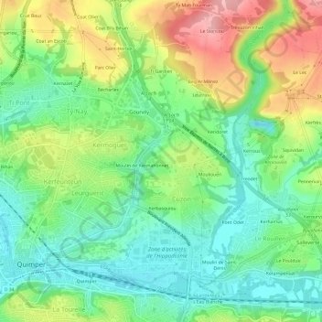 Kermahonnet topographic map, elevation, terrain