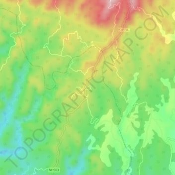 Aloh topographic map, elevation, terrain