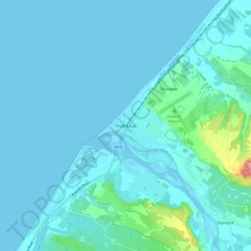 Hokitika topographic map, elevation, terrain