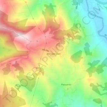Alto San Juan topographic map, elevation, terrain