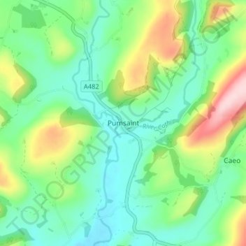 Pumsaint topographic map, elevation, terrain