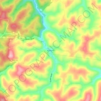 Bomont topographic map, elevation, terrain
