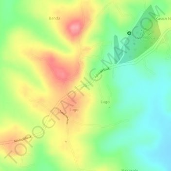 busukuma topographic map, elevation, terrain
