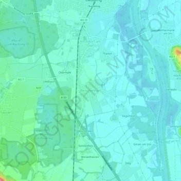 Reischenhart topographic map, elevation, terrain