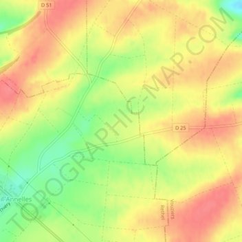 Boeuf topographic map, elevation, terrain
