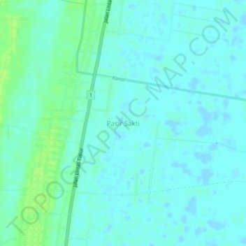 Pasir Sakti topographic map, elevation, terrain