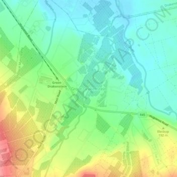 Groot-Drakenstein topographic map, elevation, terrain