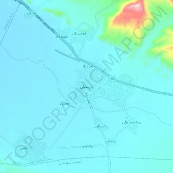 Parsian topographic map, elevation, terrain