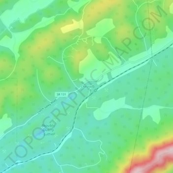 Chesney topographic map, elevation, terrain